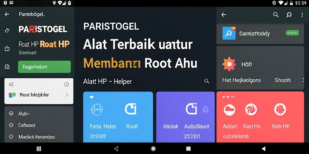Antarmuka pengguna dari aplikasi Root Helper PARISTOGEL yang mudah digunakan.