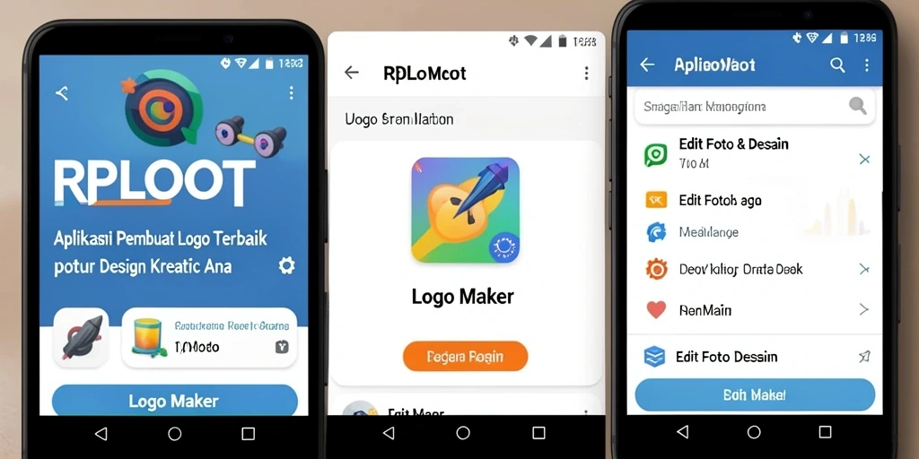 Antarmuka pengguna RPLOOT yang mudah digunakan untuk membuat logo.
