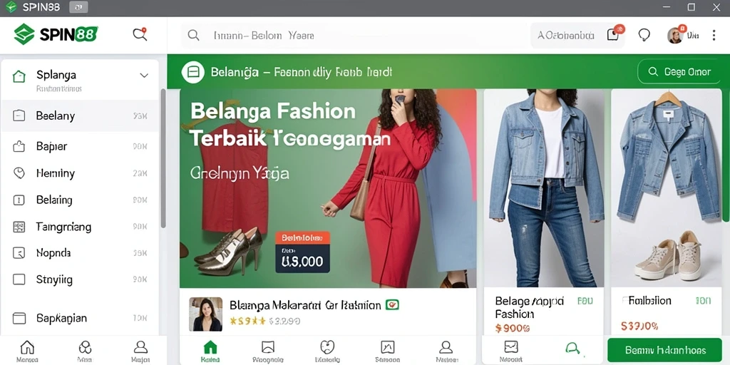 Antarmuka SPIN88 yang modern dan mudah digunakan untuk belanja fashion.