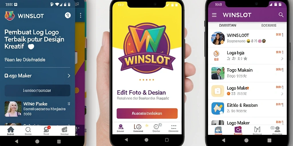 Tampilan antarmuka user-friendly WINSLOT untuk desain logo.