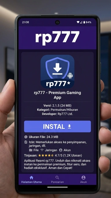 Tampilan halaman APK rp777